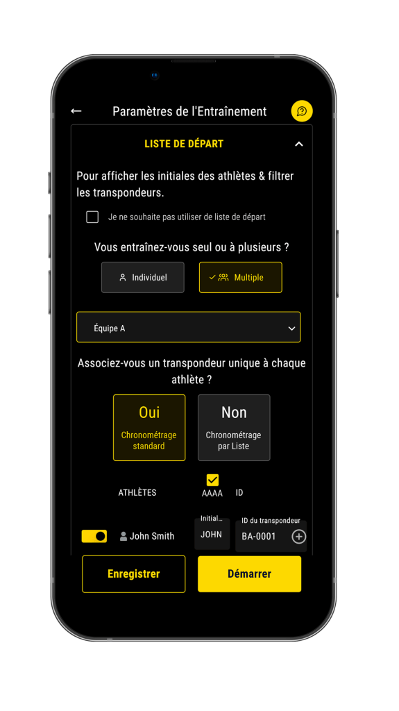 MyFreelap 7 - Chronométrage en équipe