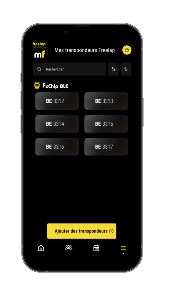 MyFreelap 7 - Mes transpondeurs Freelap